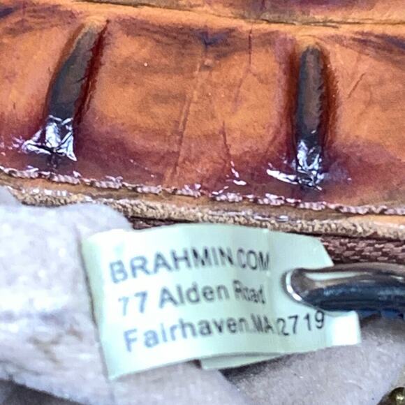 Brahmin Satchel Duxbury Structured Embossed Leather Brown Work Luxury Crossbody - Picture 10 of 15